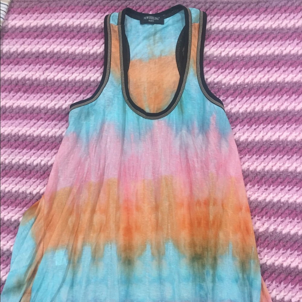 Long rainbow/tie dye  tank top